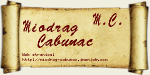 Miodrag Cabunac vizit kartica
